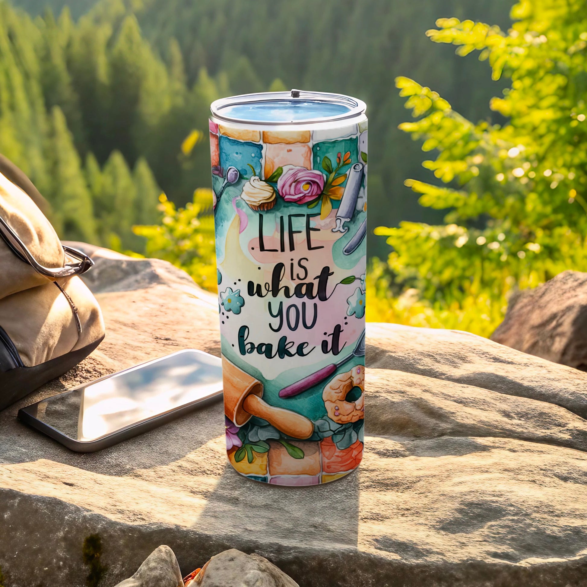 Life is what you bake it baking motif tumbler product type