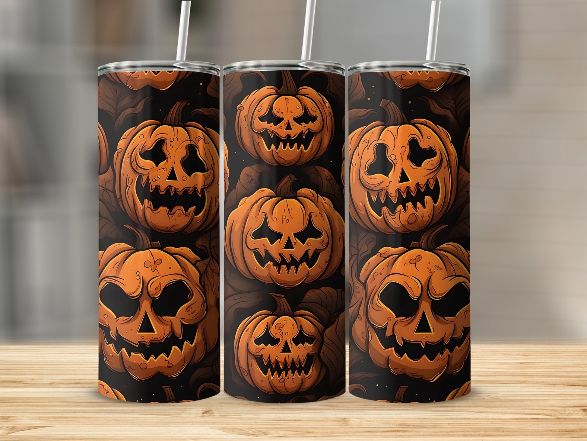 Halloween Pumpkin Themed Tumbler Drinkware Tumbler