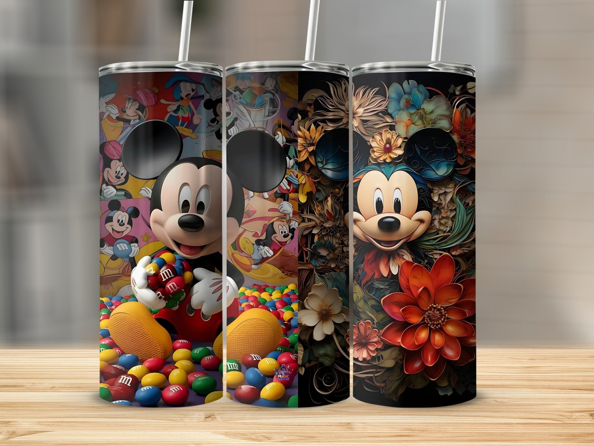 Colorful Mickey Mouse Themed Insulated Tumbler