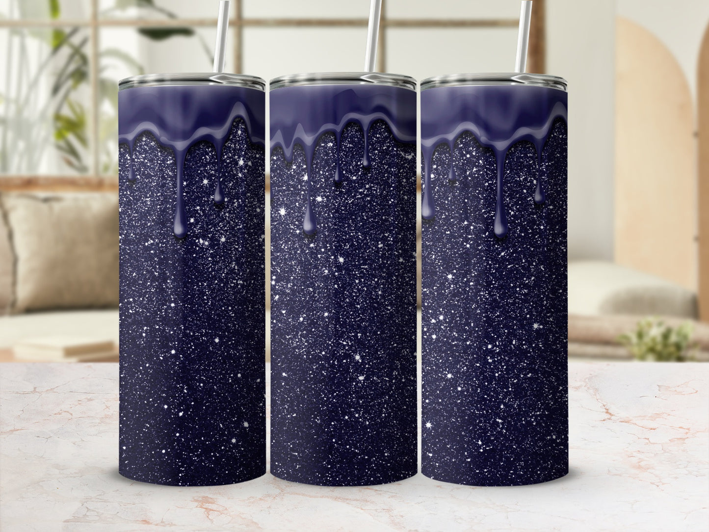 Sparkling Galaxy Print Travel Tumbler for Everyday Use