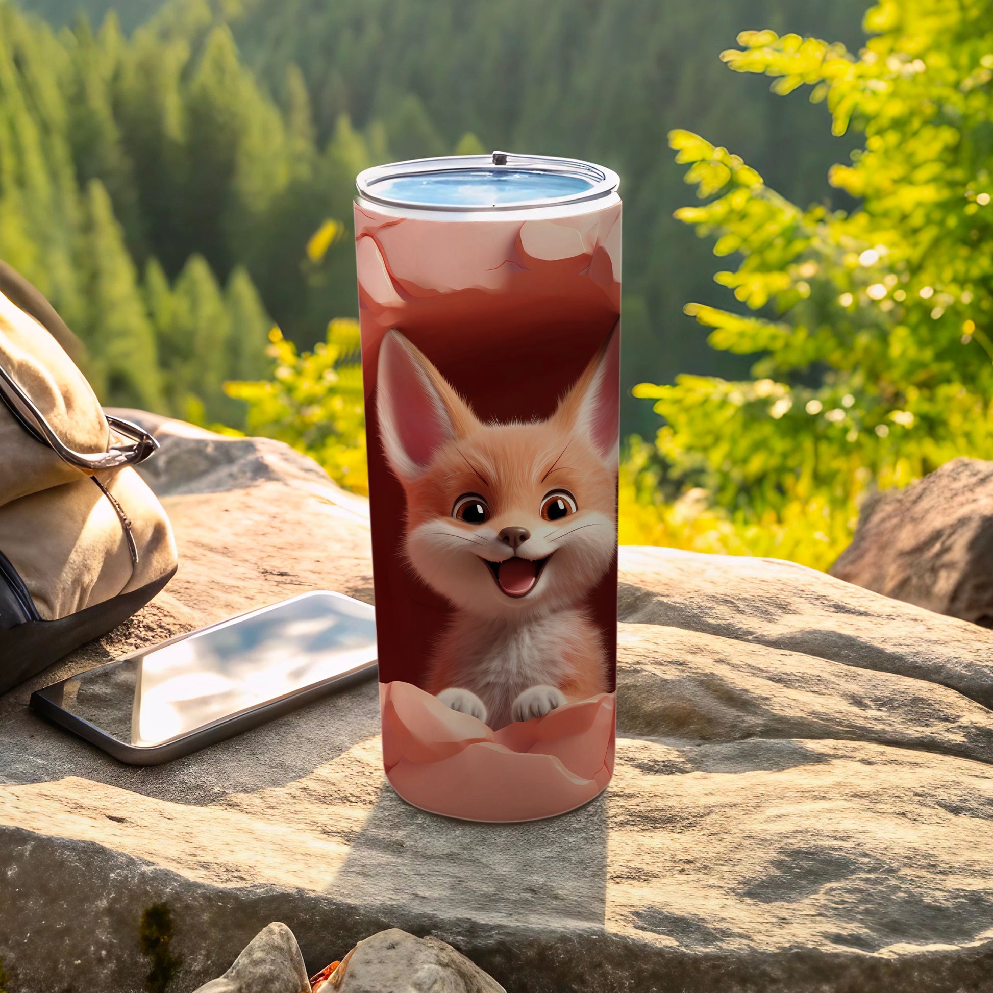Cute Fox Design Outdoor Adventure Tumbler Cup