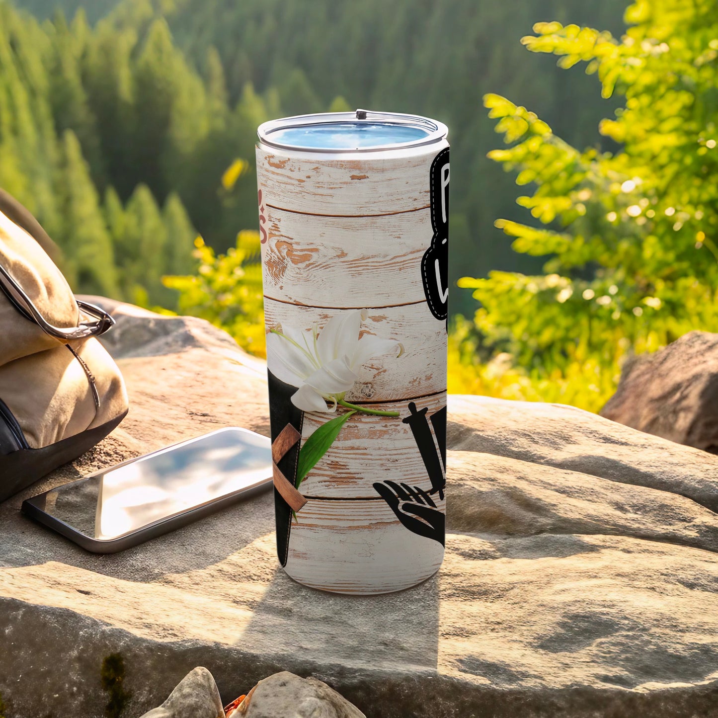 Rustic Vintage Floral Travel Tumbler For Outdoor Adventures