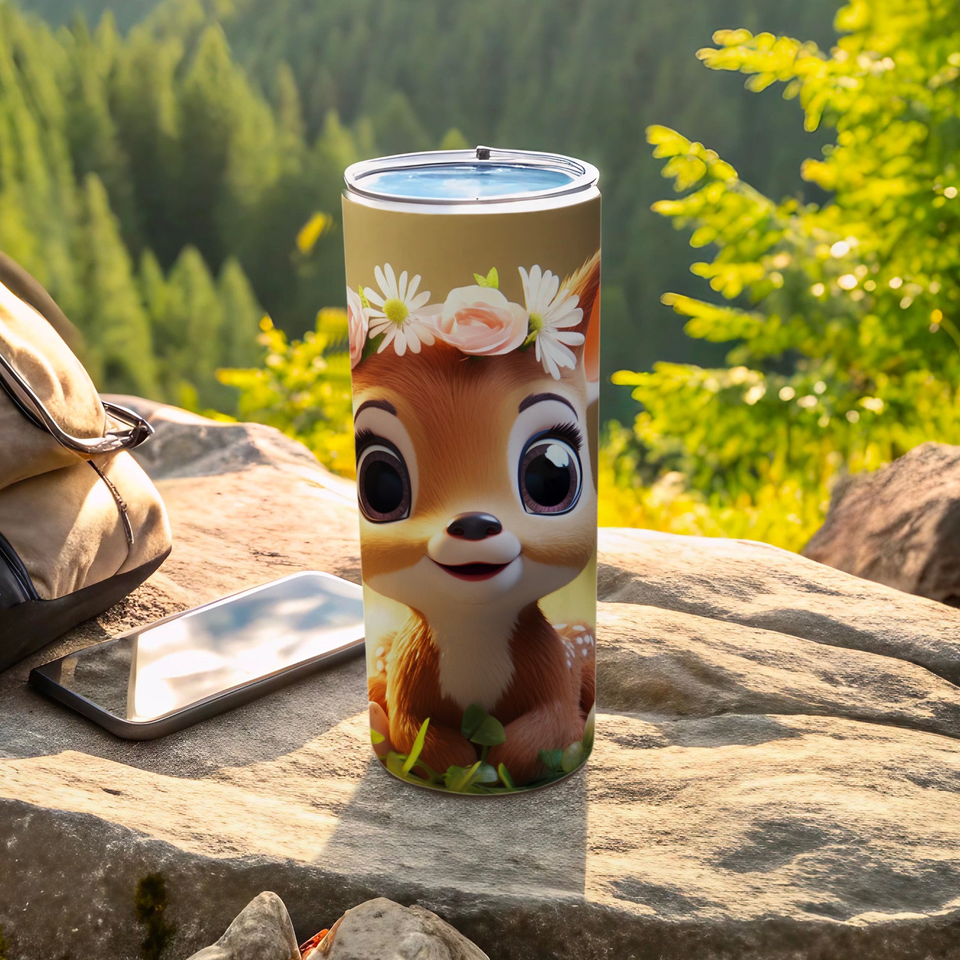 Adorable Cartoon Deer Travel Tumbler for Coffee Lovers