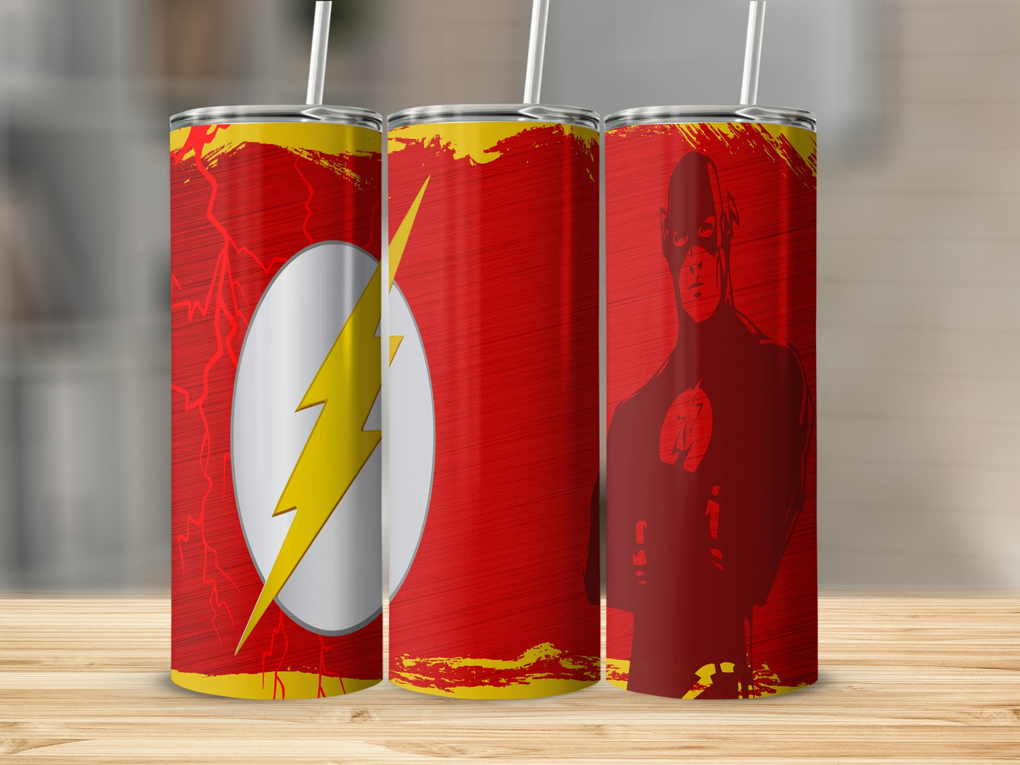 The Flash Speed Force Inspired Red Yellow Design Tumblers