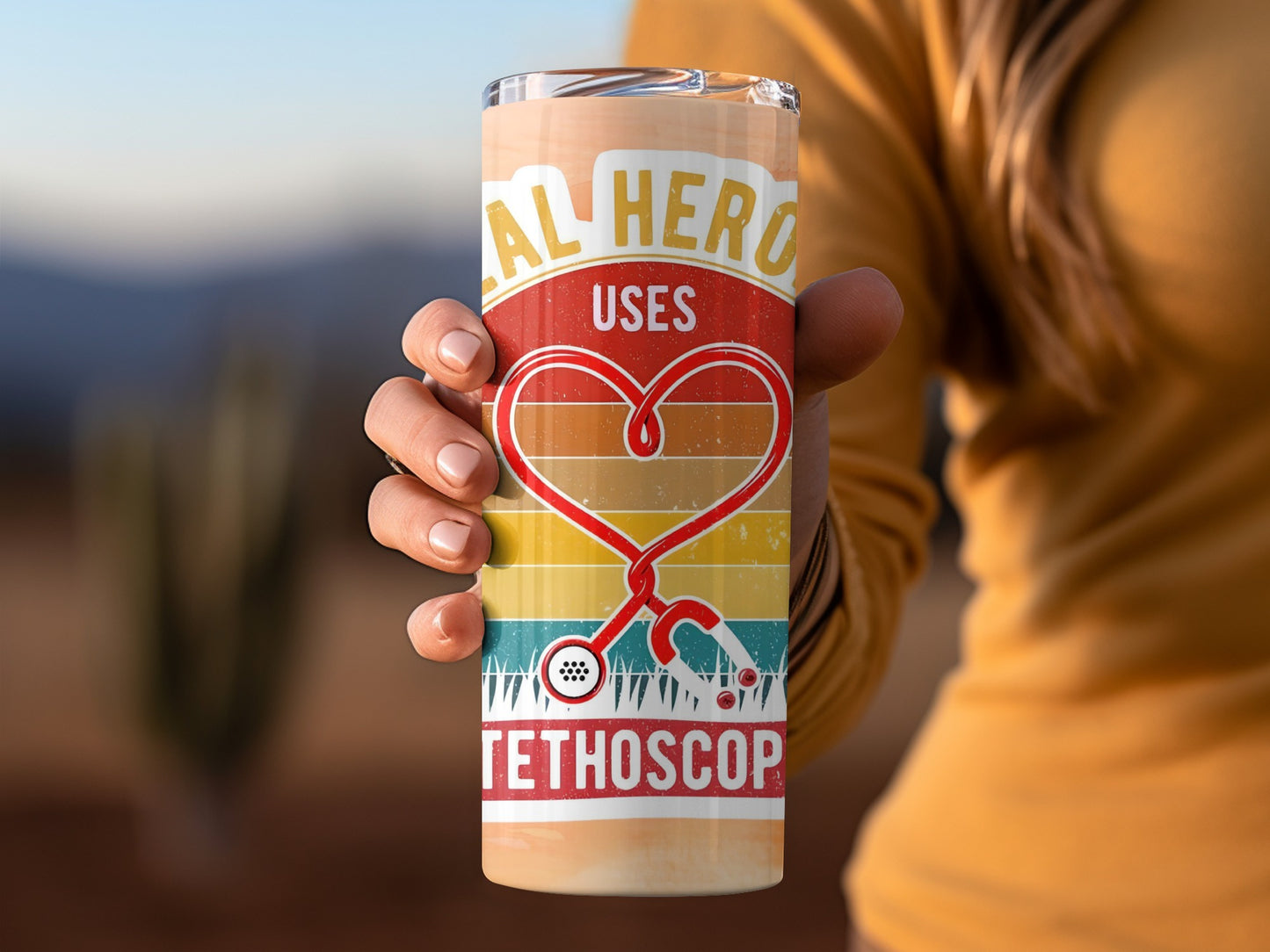 Real Hero Uses Stethoscope Insulated Tumbler