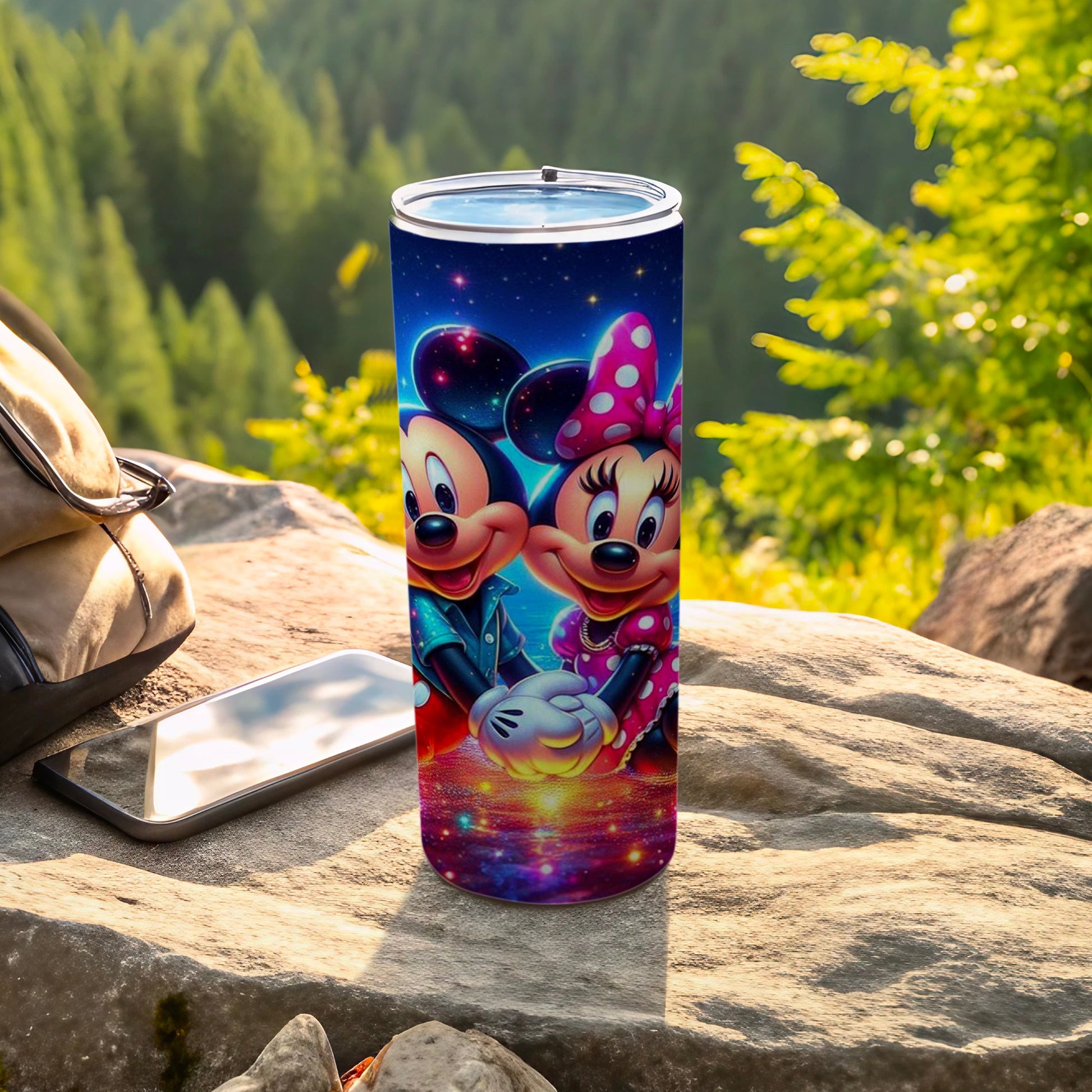 Colorful Mickey and Minnie Mouse Outdoor Tumbler