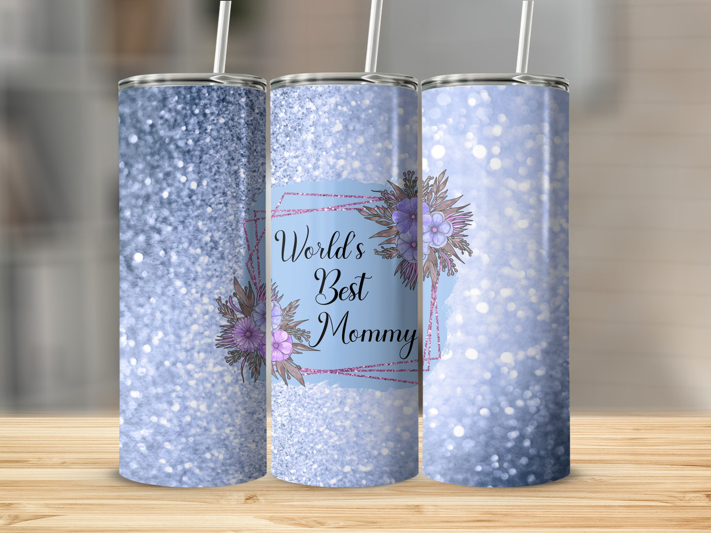 World's Best Mommy Floral Design Tumbler