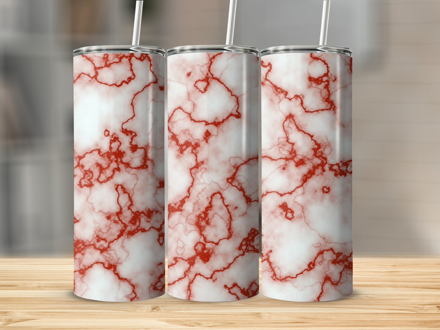 Red Veined Marble White Patterned Tumbler product type