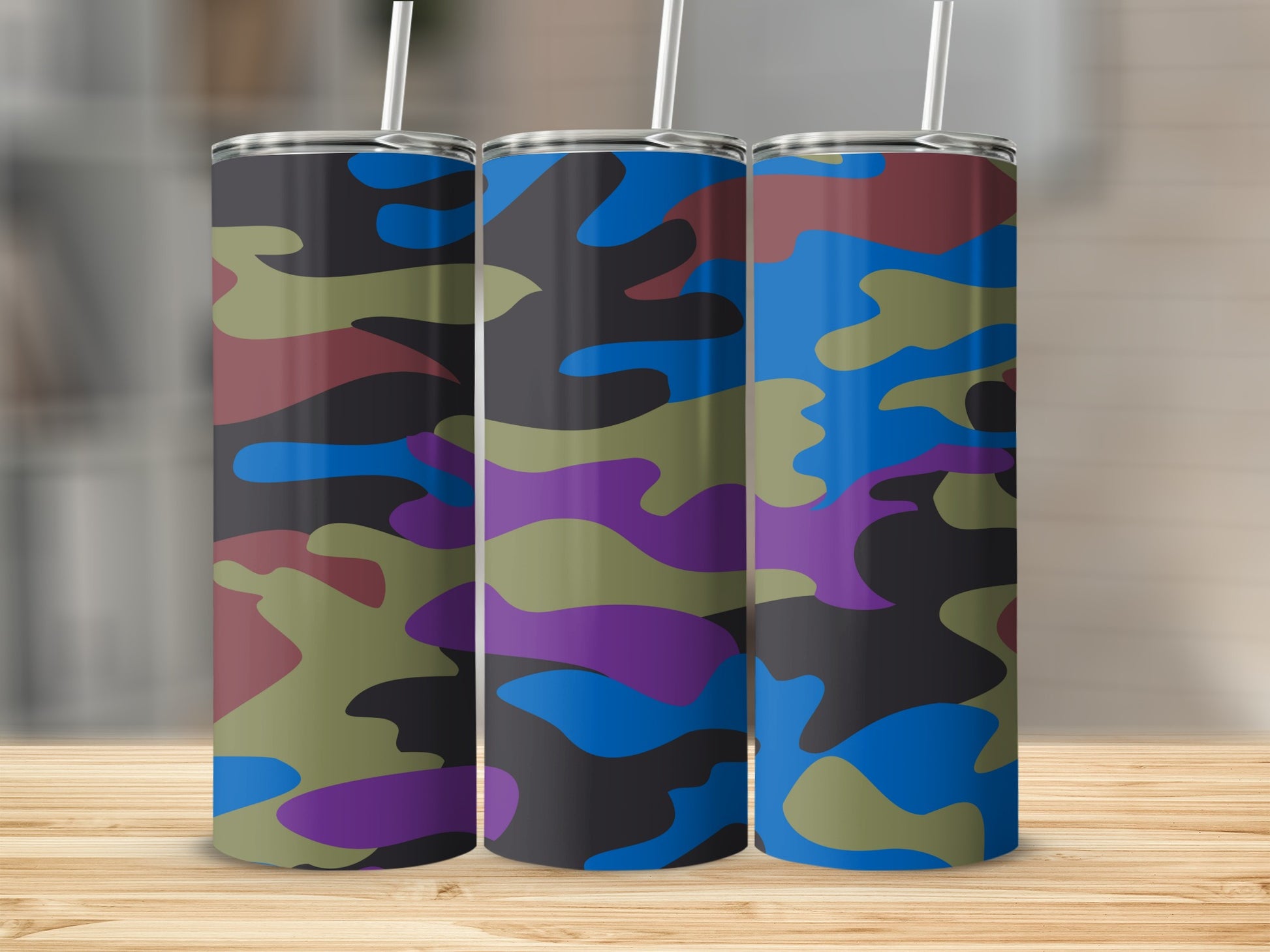 Colorful Camouflage Patterned Tumbler product
