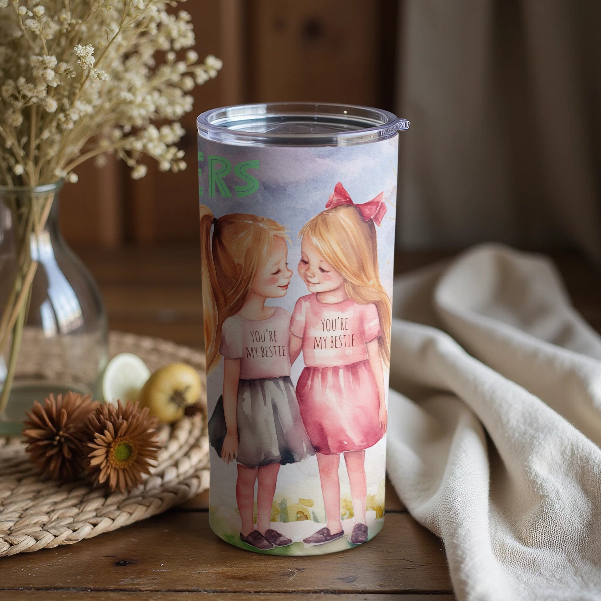 You're My Bestie Artwork Tumbler Cup