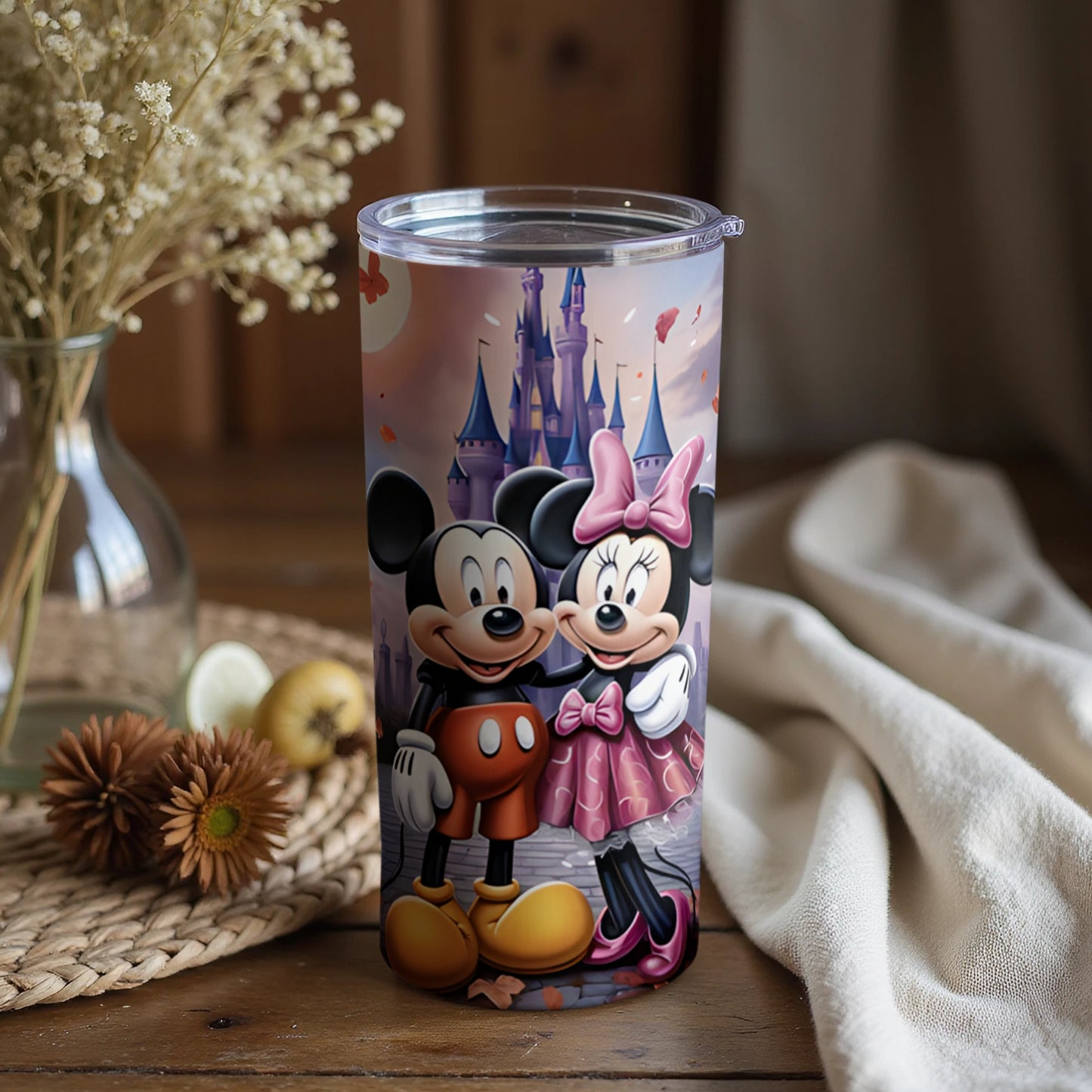 Mickey and Minnie Mouse Castle Custom Tumbler