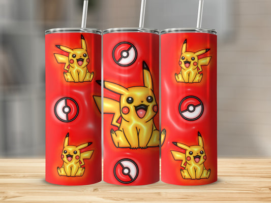 Pikachu and Pokeball Design Tumblers Fun Drinkware