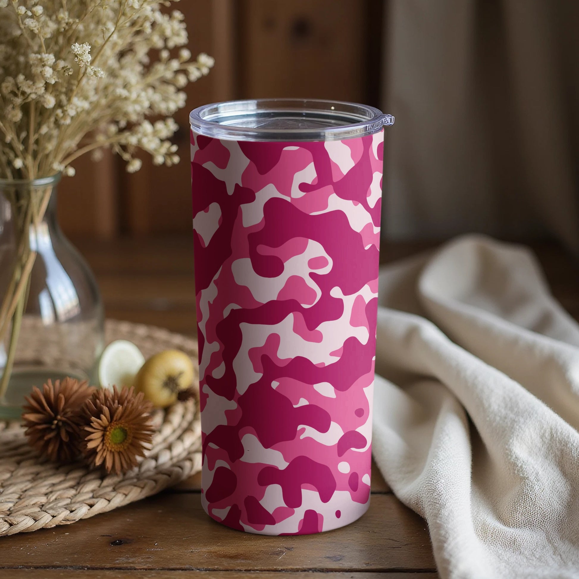Pink Camo Insulated Tumbler for Hot and Cold Beverages
