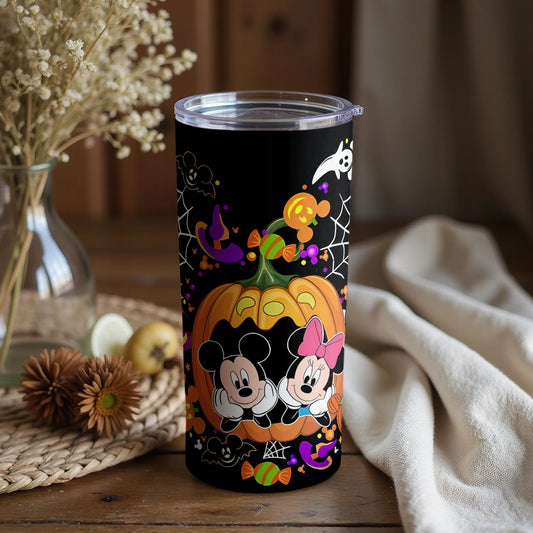 Halloween Mickey and Minnie Mouse Travel Mug