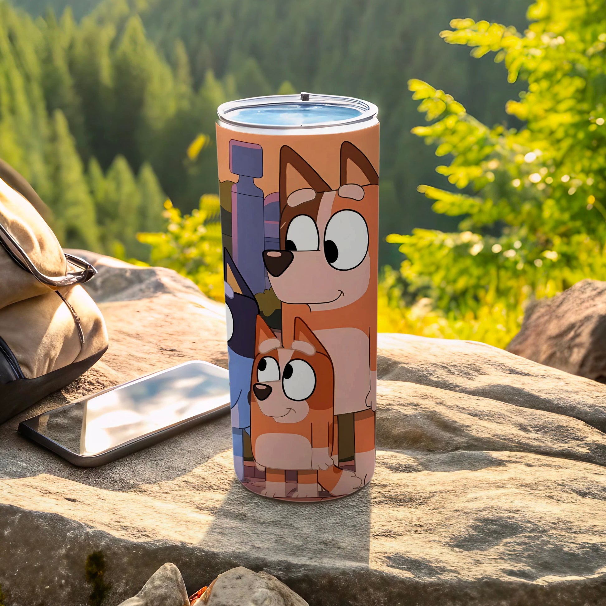 Cute Cartoon Dog Print Tall Insulated Travel Mug