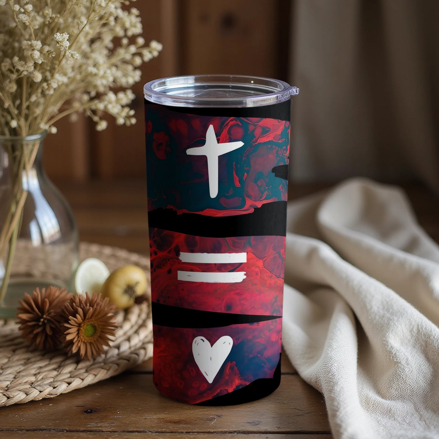 Artistic Inspirational Design Textured Tumbler