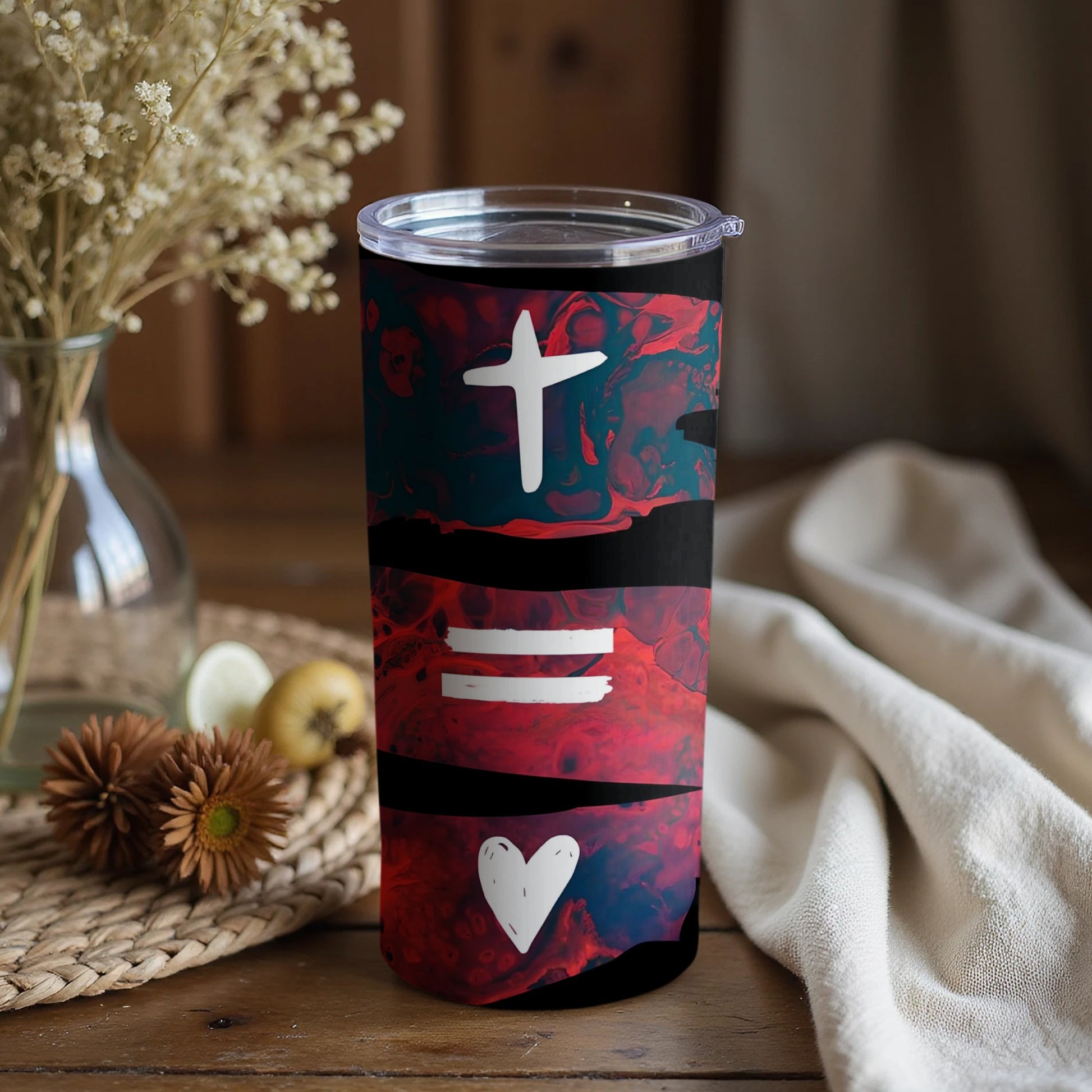 Artistic Inspirational Design Textured Tumbler