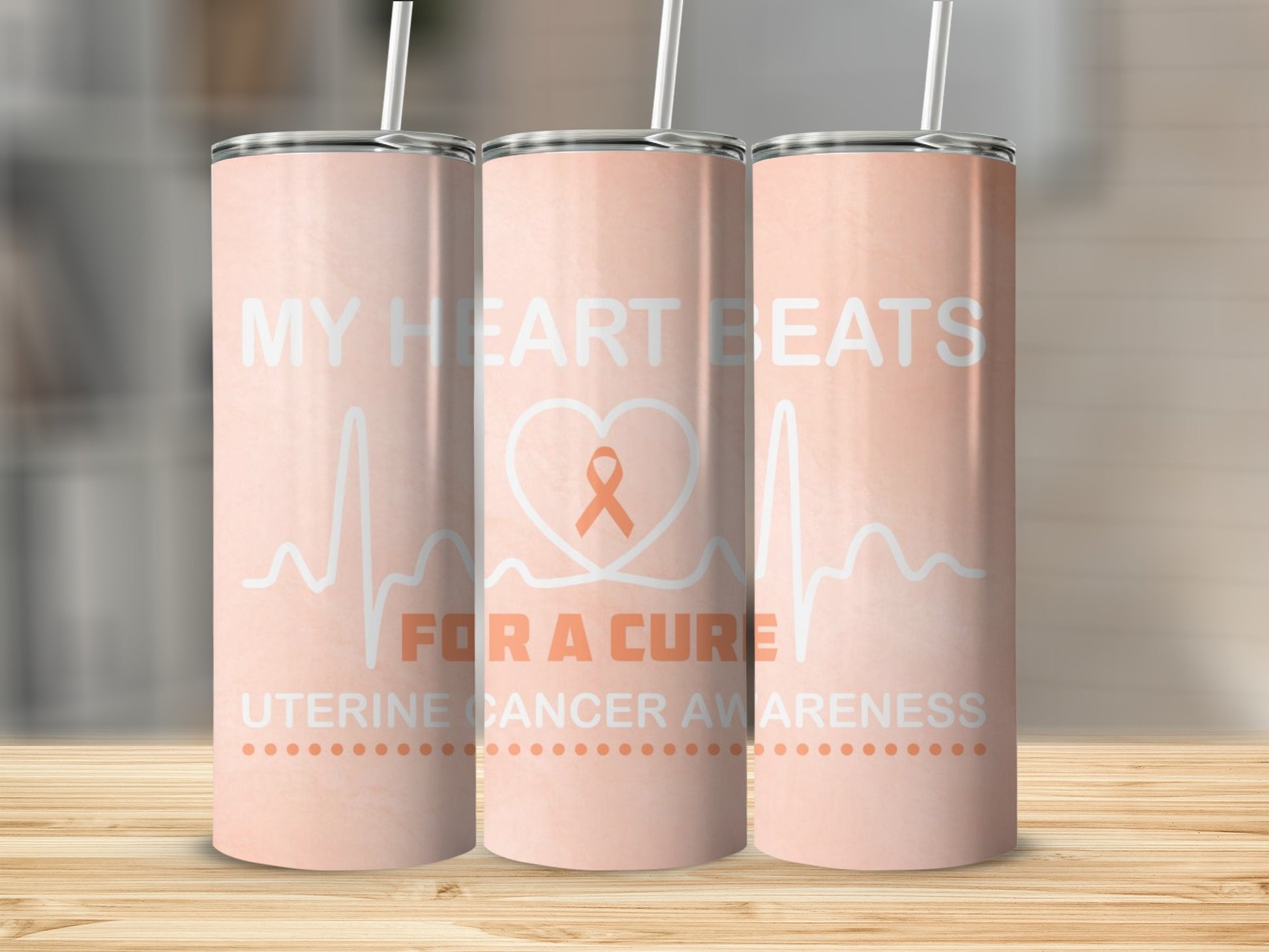 My Heart Beats For A Cure Uterine Cancer Awareness Tumbler