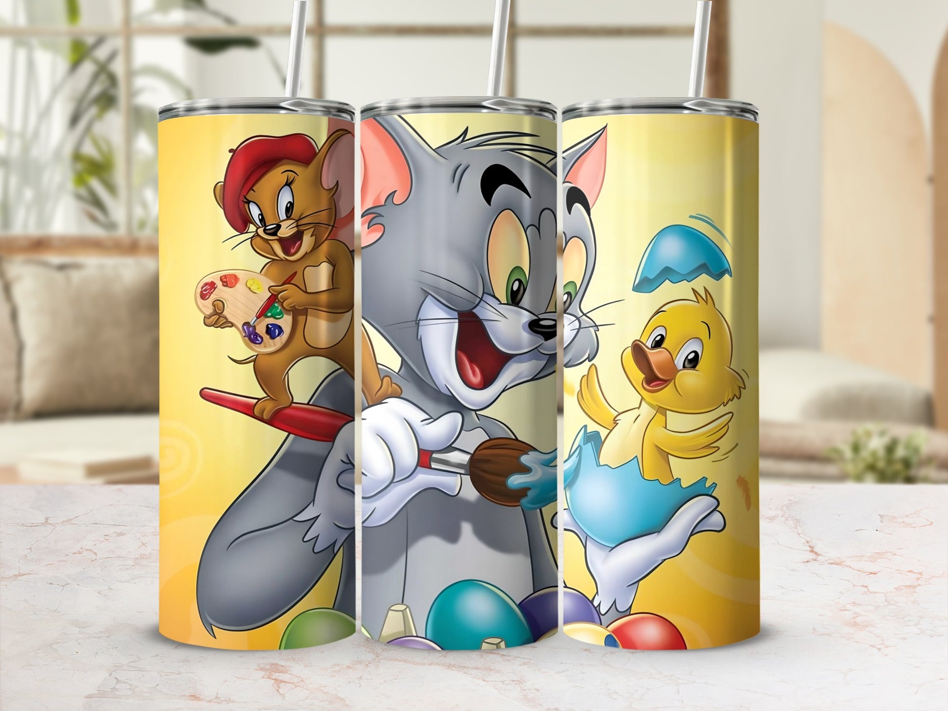 Cartoon Characters Painting Themed Tumbler for Kids