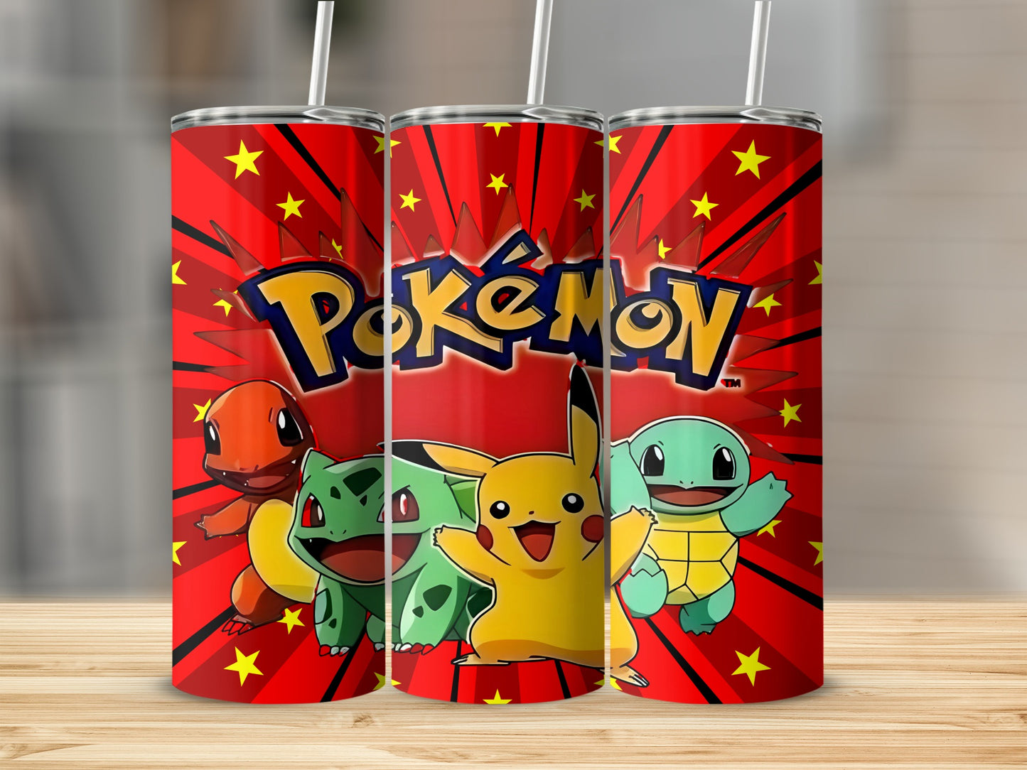Colorful Pokemon Characters Starburst Tumbler