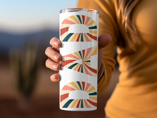 Retro Sunset Pattern Insulated Tumbler Cup Product