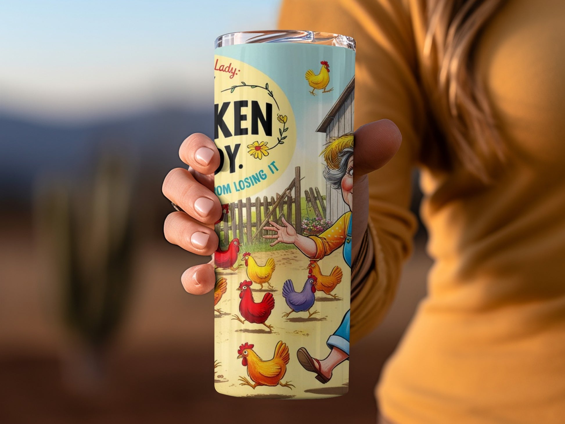 Funny Chicken Lady Tumbler Beverage Container