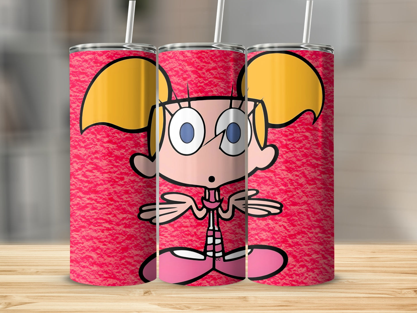 Cute Cartoon Character Red Background Tumbler