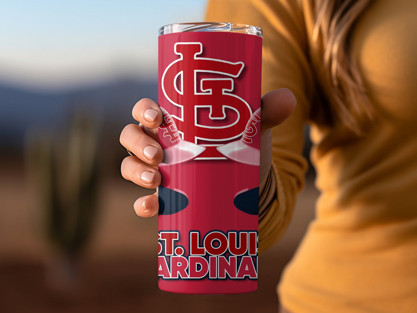 St. Louis Cardinals Helmets Logo Red Background Tumblers