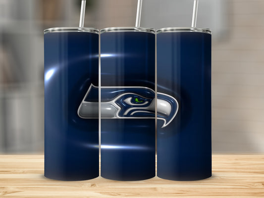 Seattle Seahawks Team Logo On Shiny Surface Tumblers