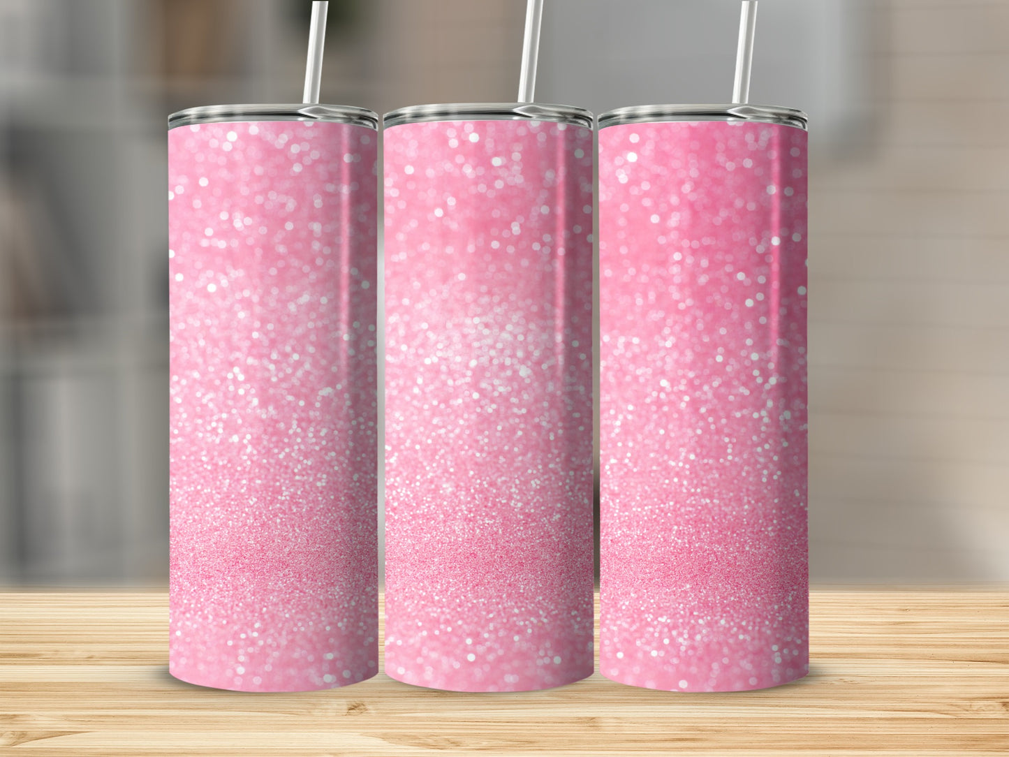Sparkling Pink Glitter Stainless Steel Tumbler