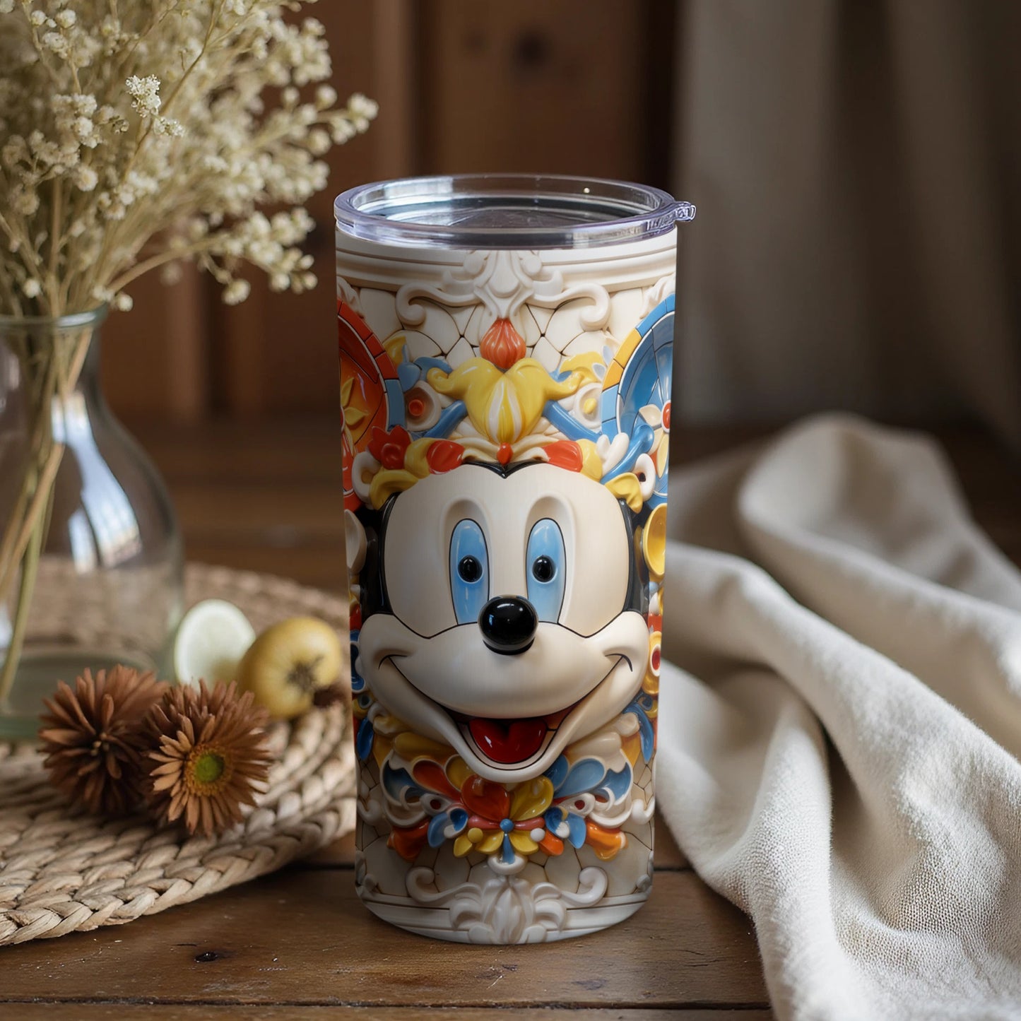 Colorful Character Themed Beverage Tumbler