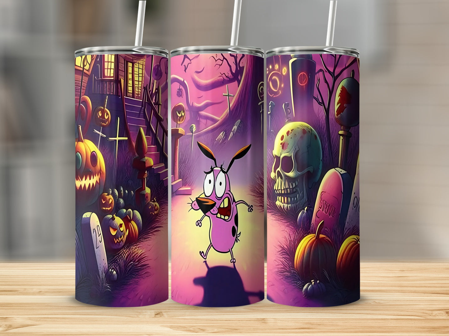 Courage the Cowardly Dog Halloween Tumbler Product