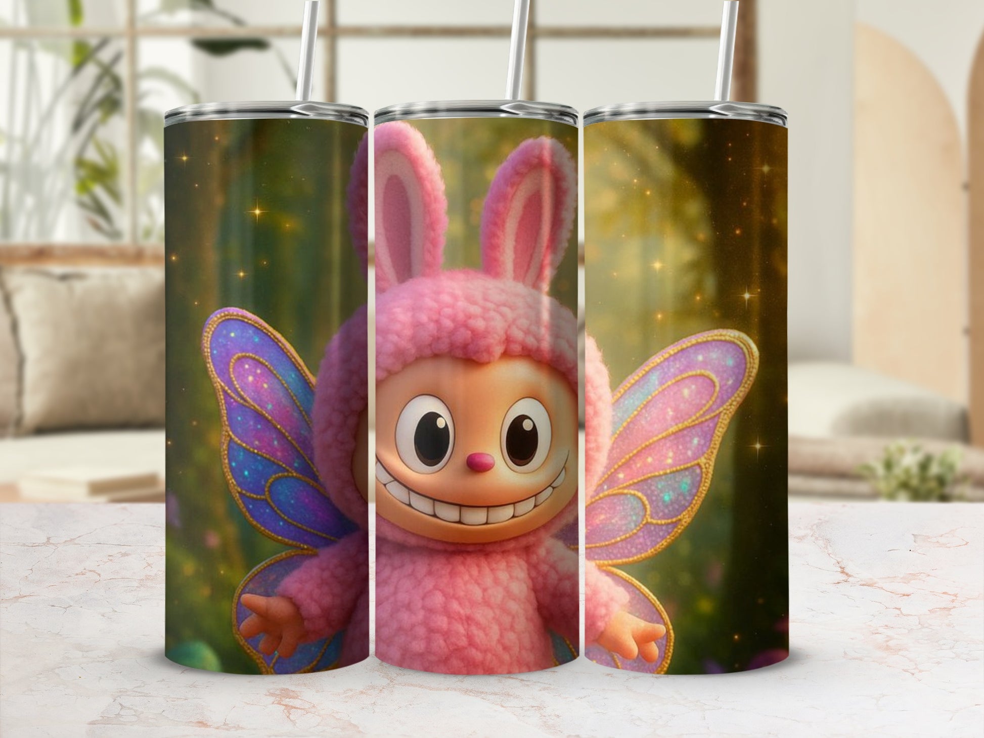 Cute Pink Bunny Fairy Character Design Tumbler