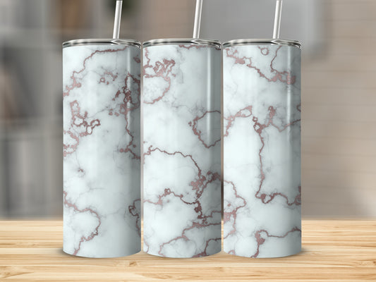 Elegant Rose Gold Veins On Marble Styled Texture Tumblers