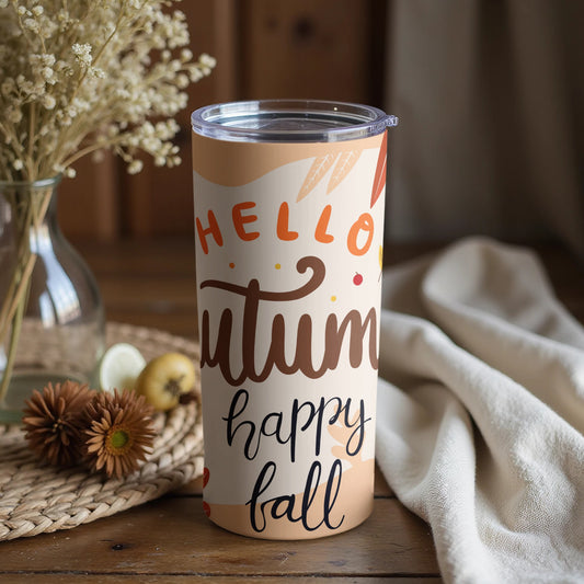 Hello Autumn Happy Fall Insulated Tumbler for Seasonal Drinks