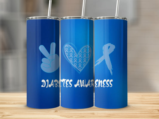 Diabetes Awareness Blue Themed Drinkware Collection