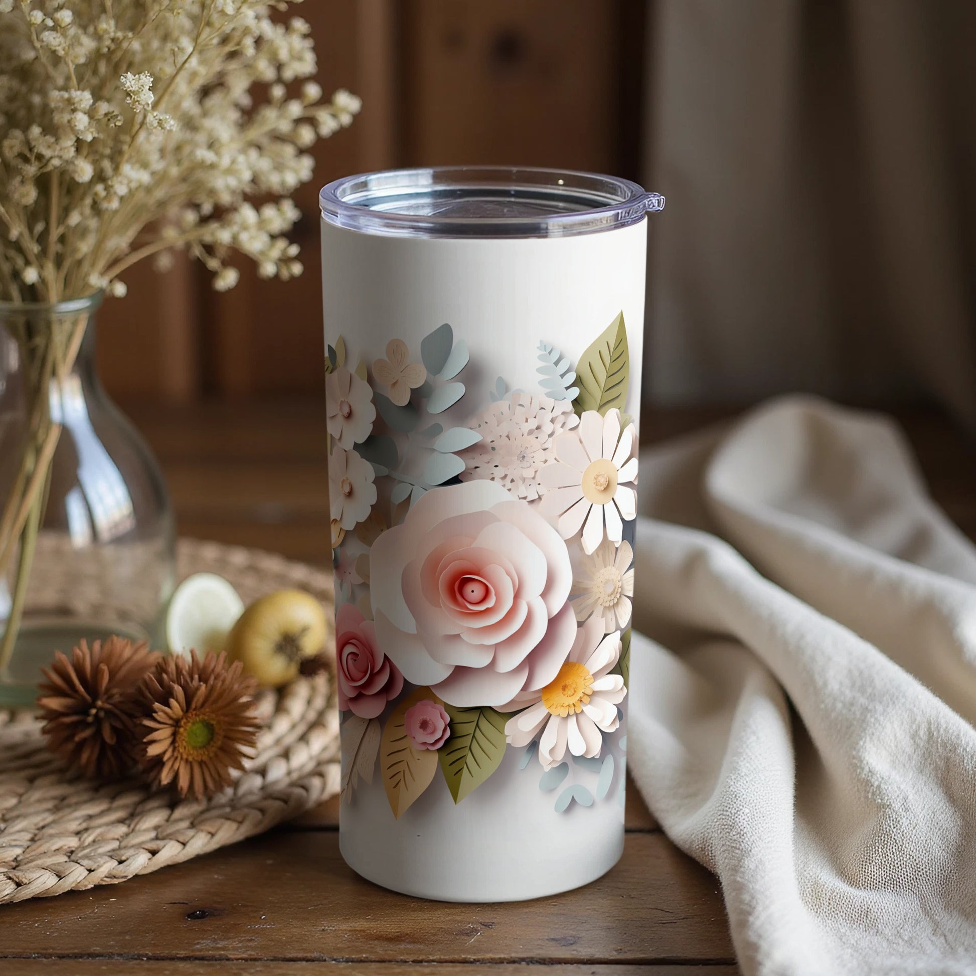 Floral Paradise Insulated Travel Tumbler Cup