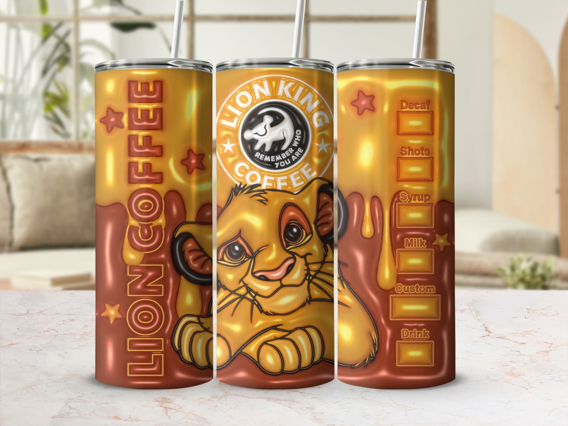 Lion King Coffee Design Custom Temperature Control Tumbler