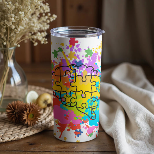 Colorful Puzzle Piece Art Tumbler for Unique Style