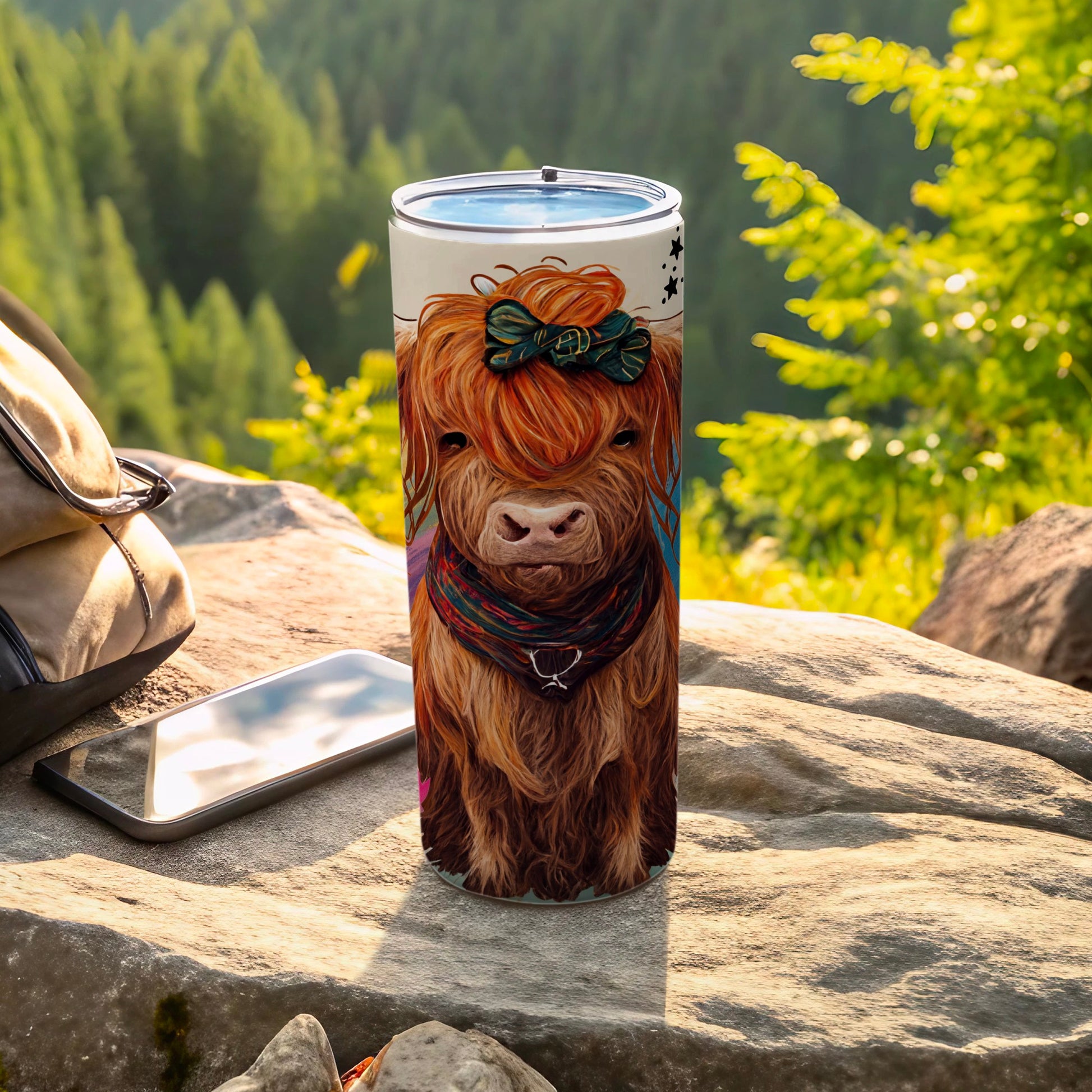 Adorable Highland Cow Tumbler for Outdoor Adventures