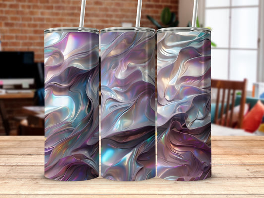 Iridescent Fluid Abstract Holographic Design Tumbler product type