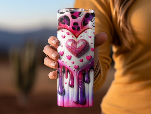 Dripping Heart With Spots Valentine's Day! Dripping Heart Valentine's Day Graphic Design Tumblers