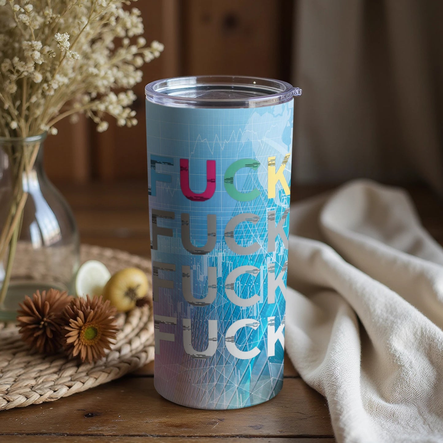 Funny Colorful Text Design Insulated Drinking Tumblers