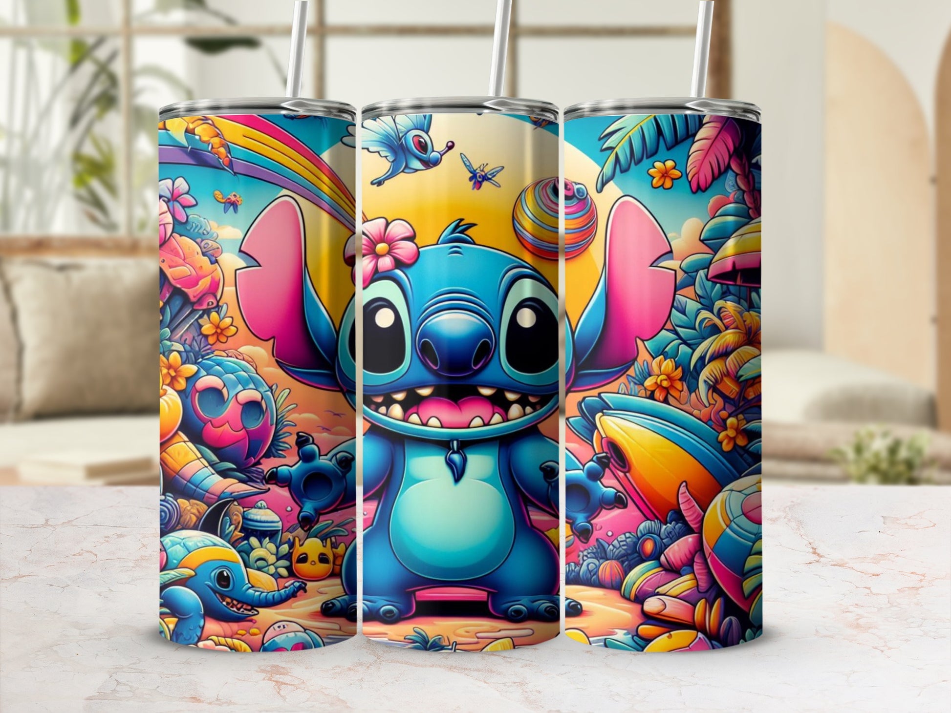 Colorful Cartoon Character Artworks Tumbler Cup