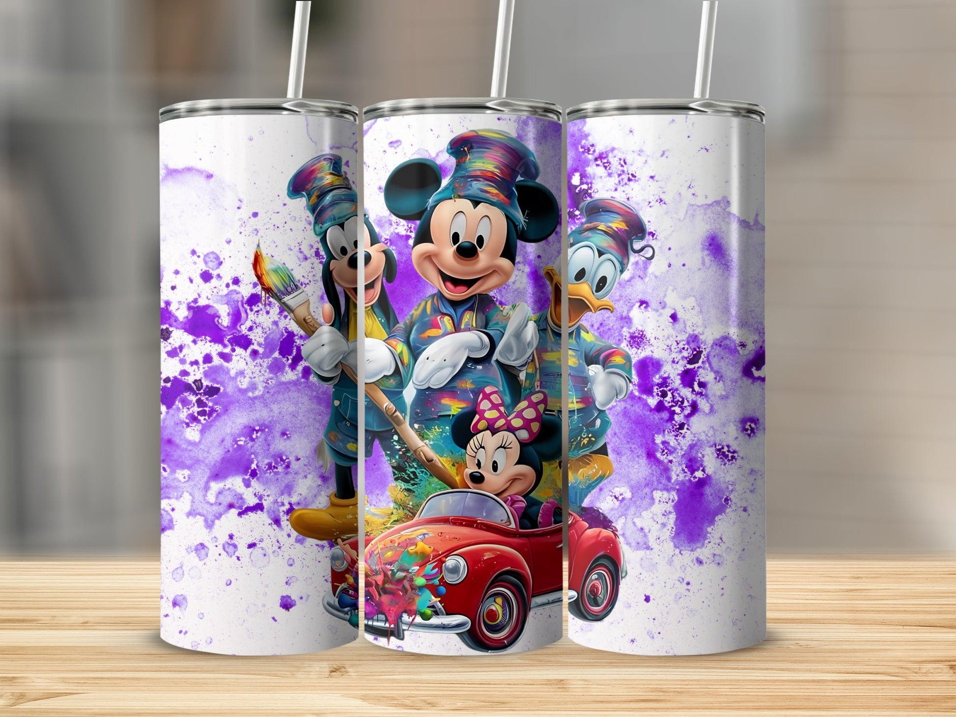 Colorful Cartoon Character Art Design Tumblers