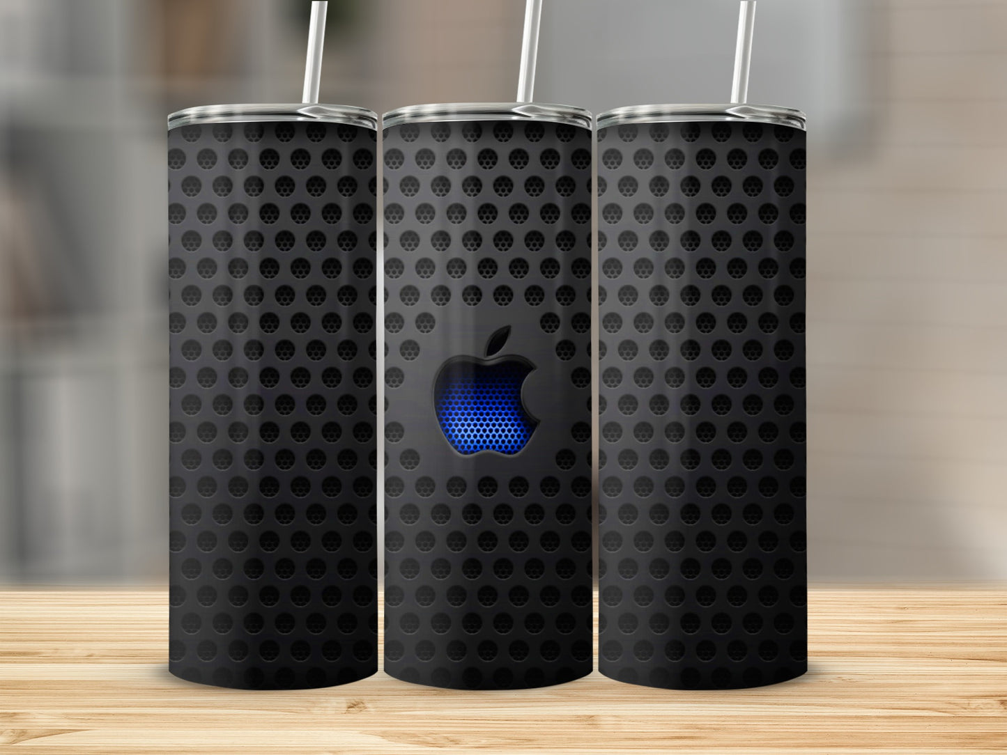 Black Perforated Blue Apple Logo product type