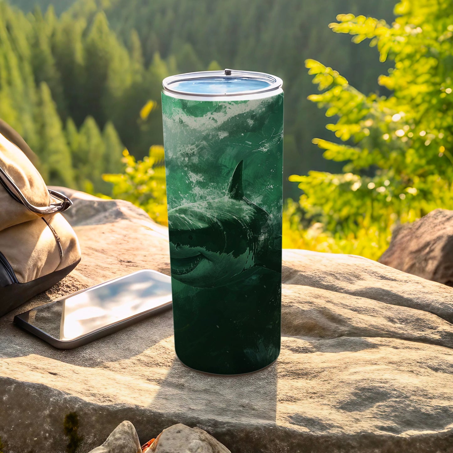 Great White Shark Underwater Adventure Tumbler product type
Tumbler
Shark design
Great White Shark
Ocean theme
Marine life
Underwater art
Green aesthetic
Drink container
Travel companion
Outdoor accessory
Wildlife graphic
Adventure gear
Beverage holder
Unique gift
Animal lover
Nature inspired
Aquatic print
Custom tumbler
Portable drinkware
Shark artwork