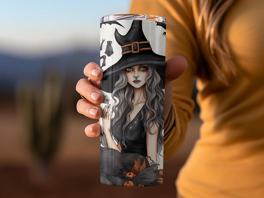 Halloween Themed Witch Art Insulated Travel Tumbler