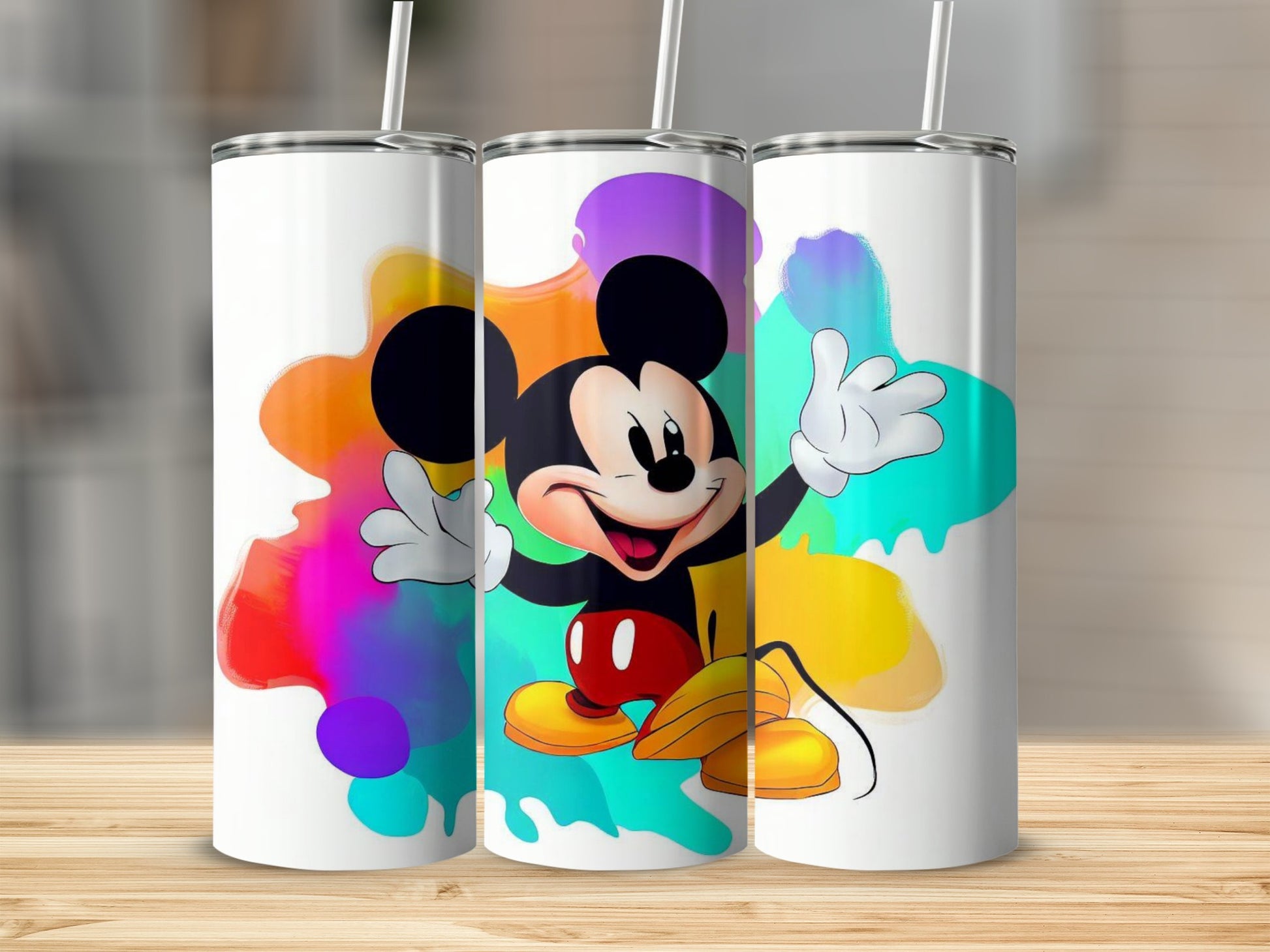 Colorful Mickey Mouse Design Tumbler Customizable Gift