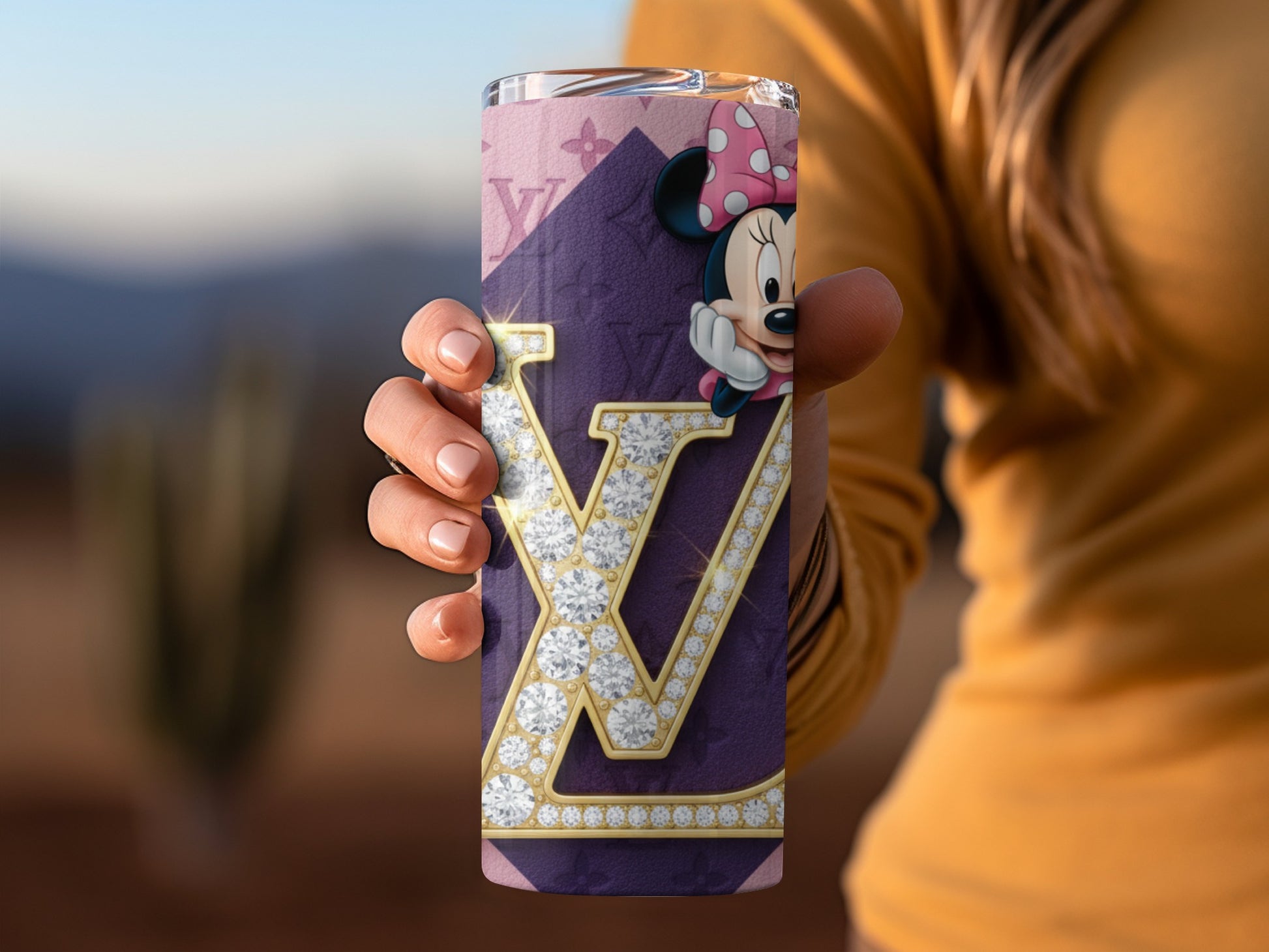 Minnie Mouse Sparkling LV Design Tumbler Cup
